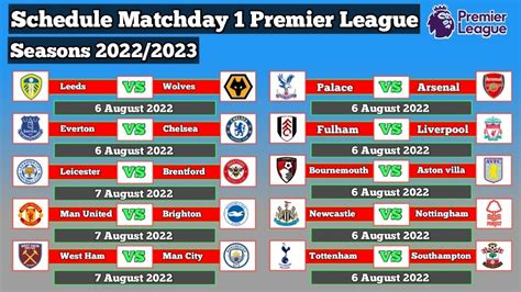 premier league 2022 2023 schedule